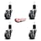 Service Caster 3.5'' Thermoplastic Rubber Wheel Swivel 1-3/4'' Expanding Stem Caster Set, 4PK SCC-EX20S3514-TPRB-134-4 - alternate 2